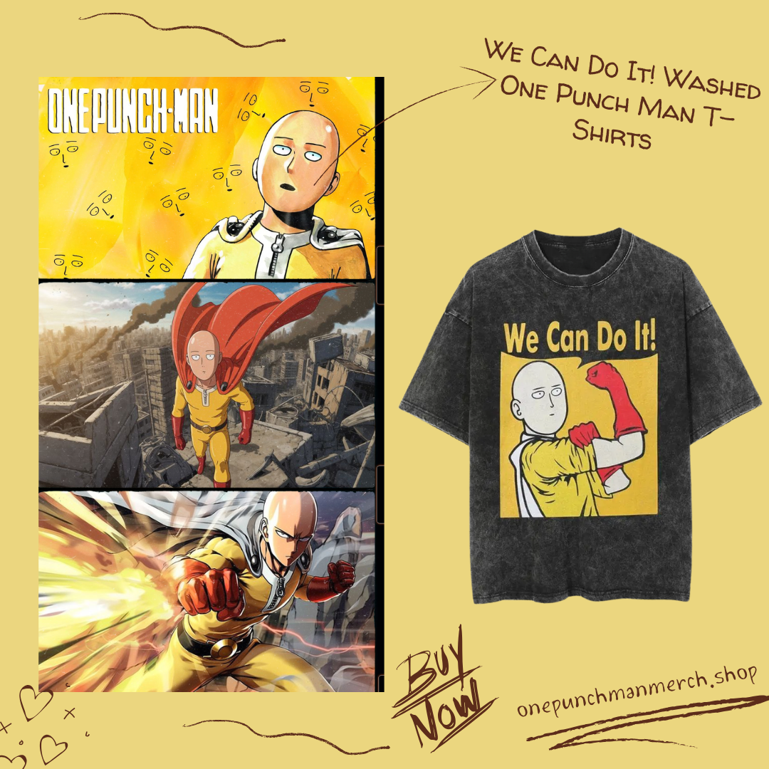 We Can Do It! PTTT2805 Washed  One Punch Man T-Shirts